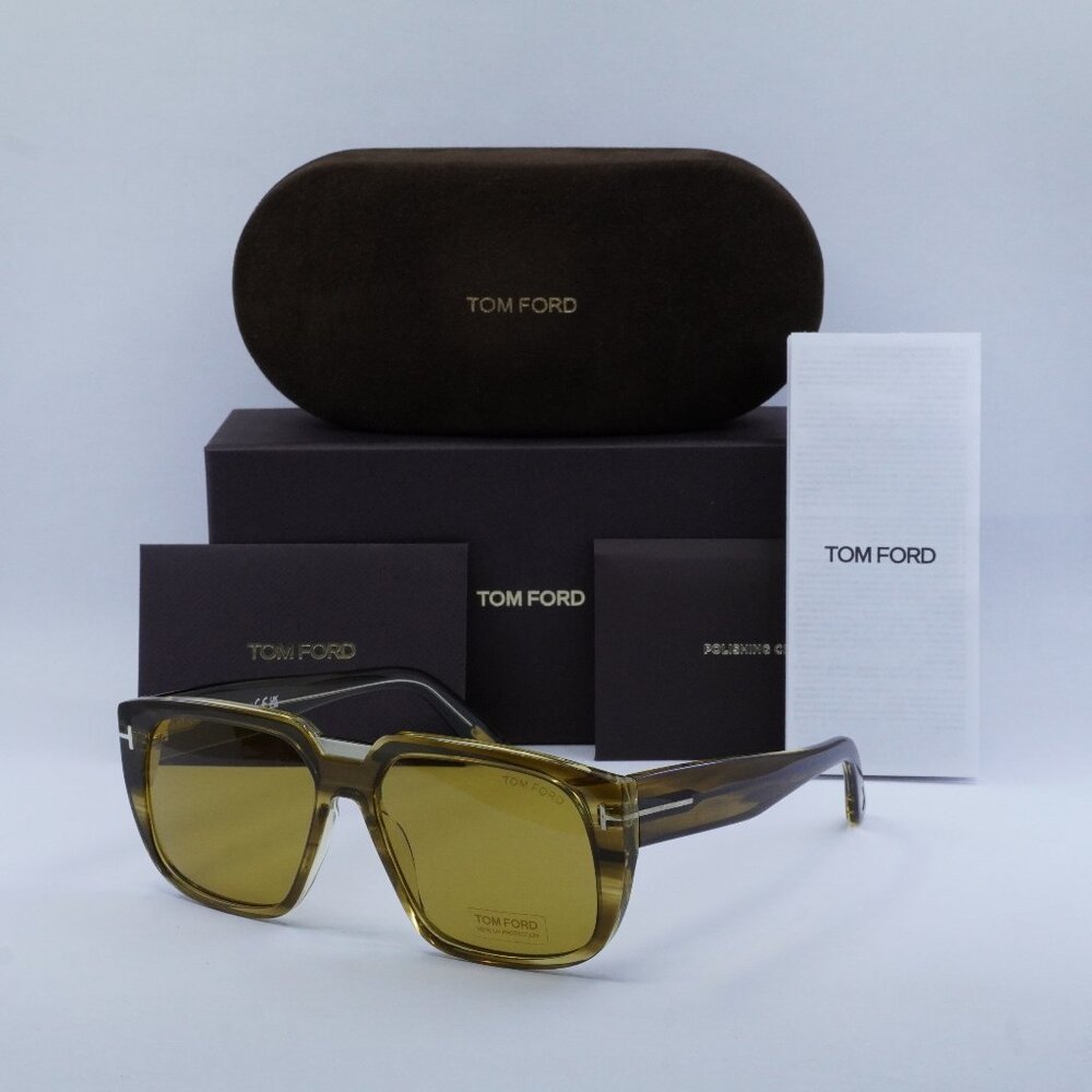 Tom Ford FT1025 55E Oliver 02 Square Sunglasses - Coloured Havana/Brown
